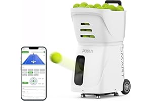 PT-Smart Tennis Ball Machine – 100+ Ball Capacity, 12–75 mph Speed, 1.6–8s Frequency, 20 Landing Points, Max Distance 85 ft, 