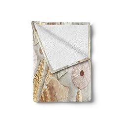 Ambesonne Shell Throw Blanket, Assorted Seashells