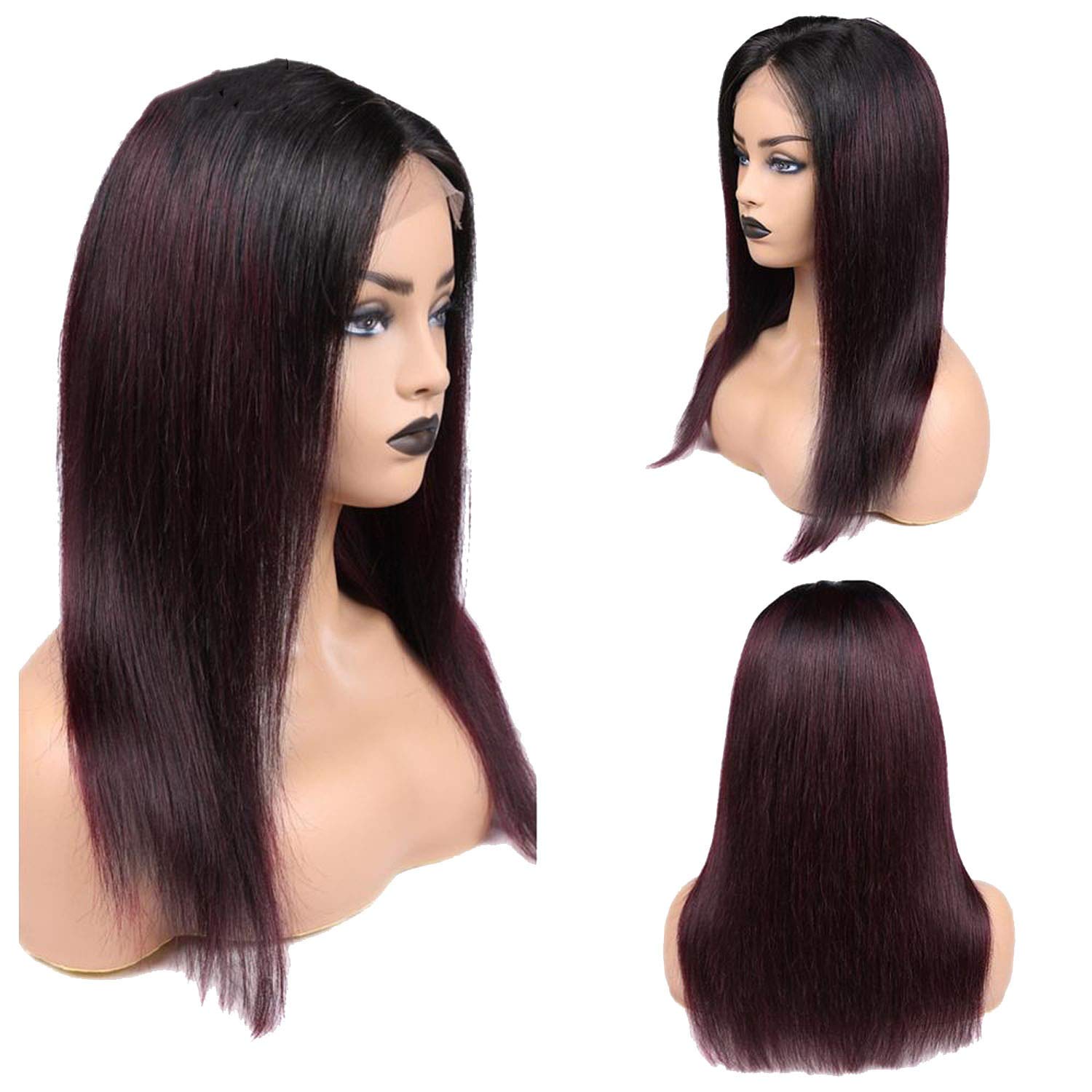 Amazon Com Ombre Pink 99j Grey Straight Human Hair Wigs 44