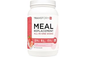 TransformHQ Meal Replacement Shake Powder 28 Servings (Strawberry & Cream) - Gluten Free, Non-GMO