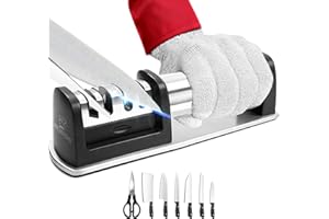 PRIORITY CHEF PriorityChef Premium Knife Sharpener Tool, Professional Knife Sharpening Rods, Handheld Kitchen Knife Sharpener Kit, Scissor Sharpener