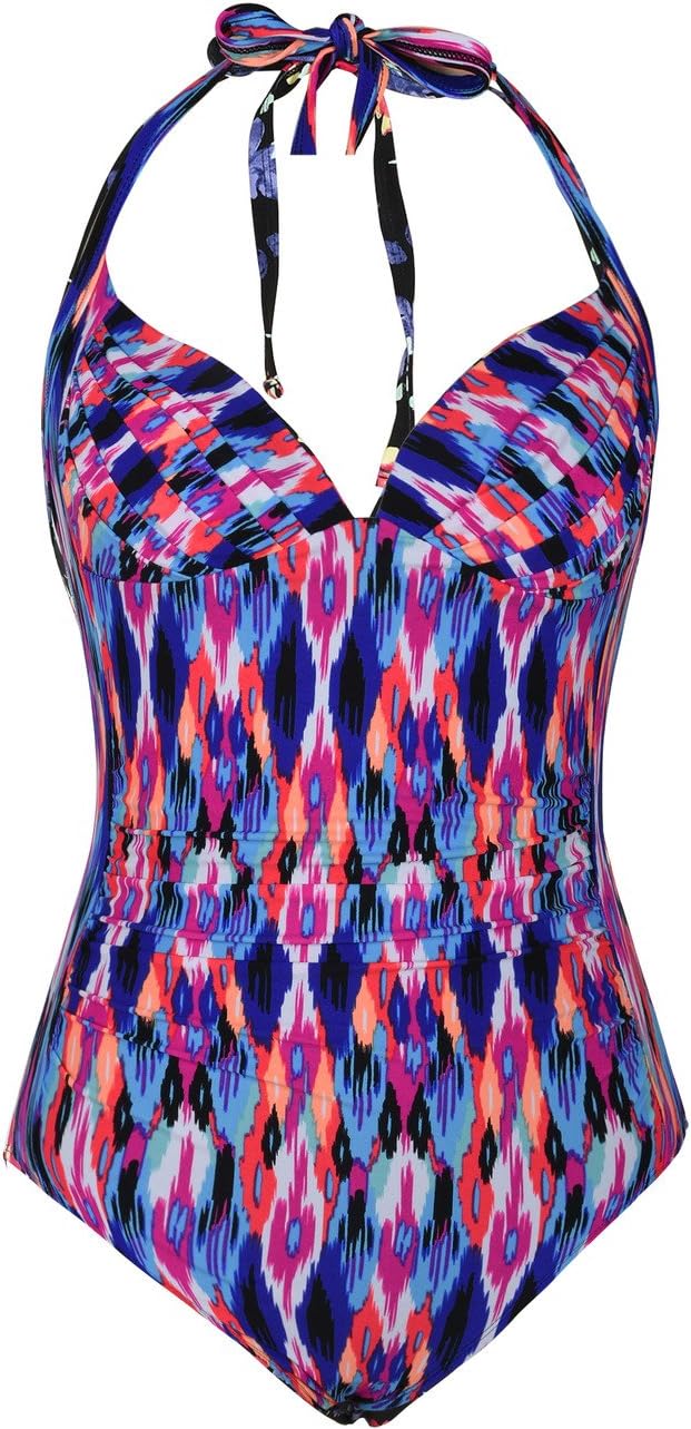 Firpearl Women's One Piece Bathing Suit High Waisted Monokini Halter Swimsuit