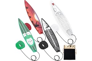 LA KEN DU Finger Surfboard for Car Ride, 4PCS Mini Surfboard for Kids-Wind Surfboard Fingerboard for Car Window (Red & Green & Black & White with Receive Bag)