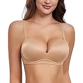 HACI Women's Push Up Bra Wirefree Padded Plunge Everyday T-Shirt Comfortable Seamless