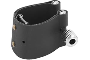 Saxophone Ligature Fastener Black Leather Sax Mouthpiece Ligature for Tenor Alto Saxophone Mouthpiece