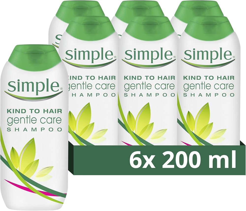 Simple Kind to Hair Gentle Care Shampoo 200ml Pack of 6 – Vegan Cruelty-Free