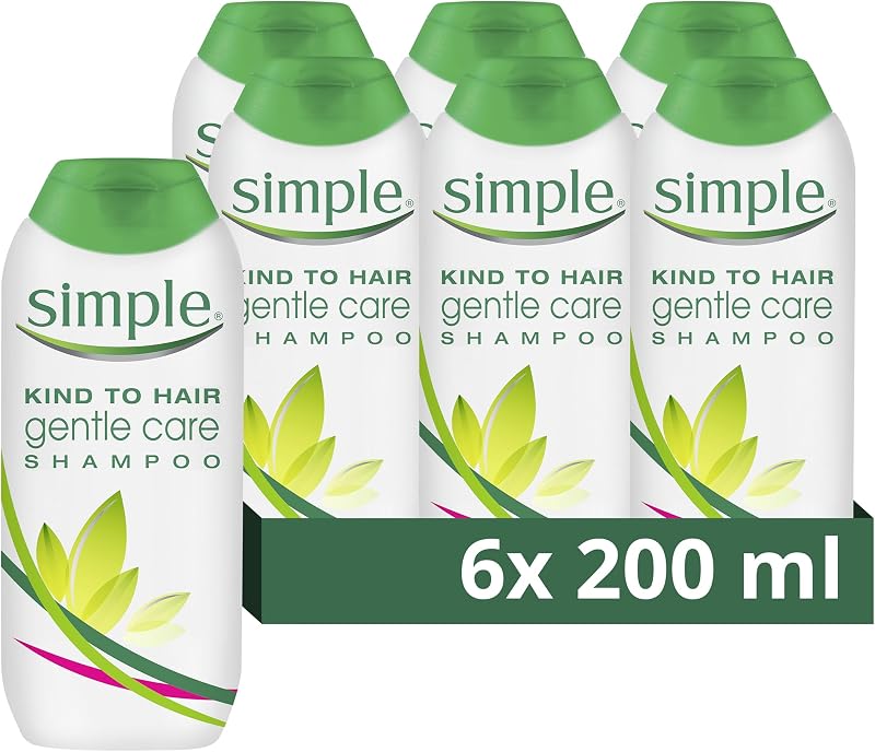 Simple Kind to Hair Gentle Care Shampoo 200ml Pack of 6 – Vegan Cruelty-Free