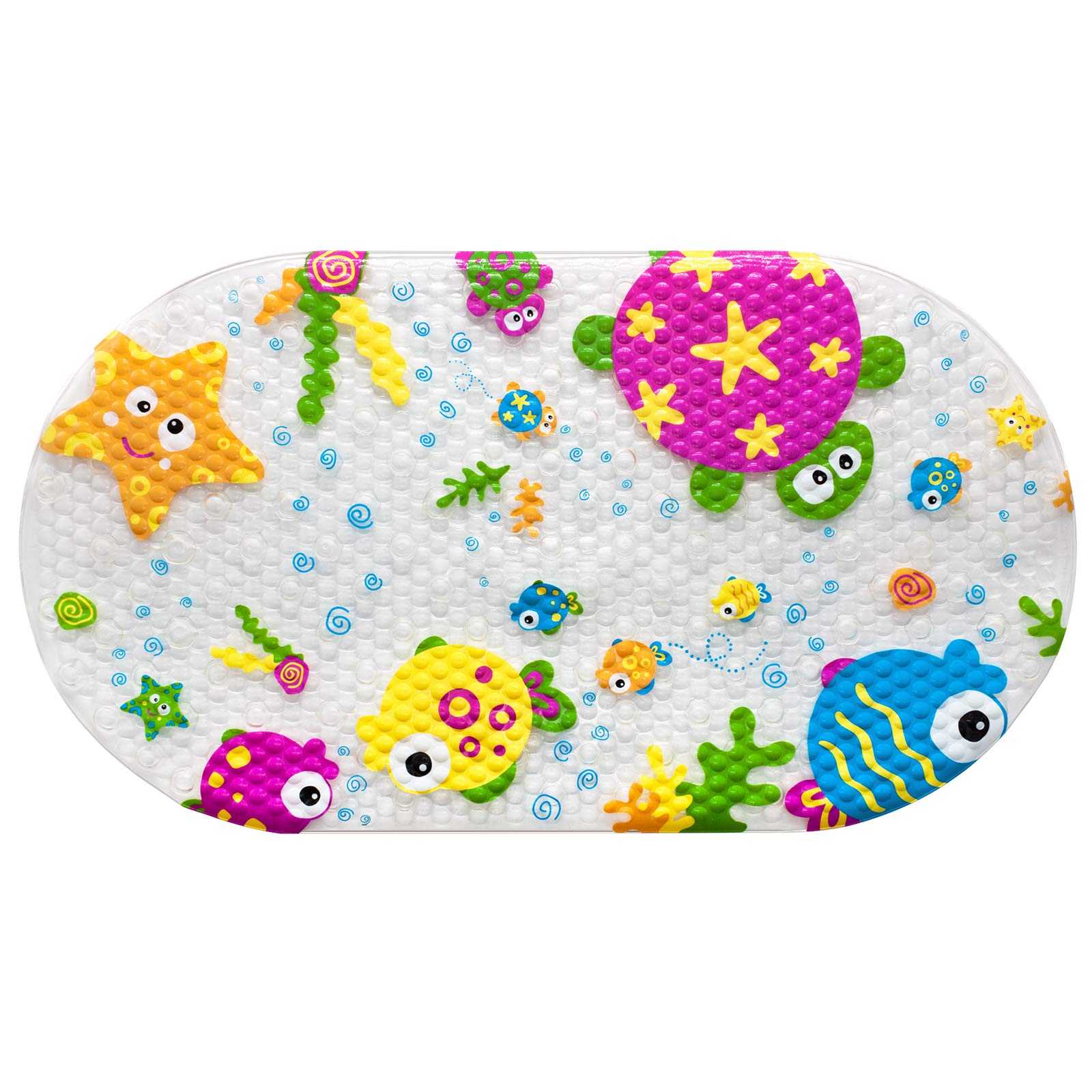 Baby Non Slip Bath Mat, OTHWAY Childrens Bath Mat Anti Mould Baby Bathtub Mat Safety Toddlers and Nippers Bathroom Shower Tub Mats with Suction Cups, 39 x 69cm (Marine life)