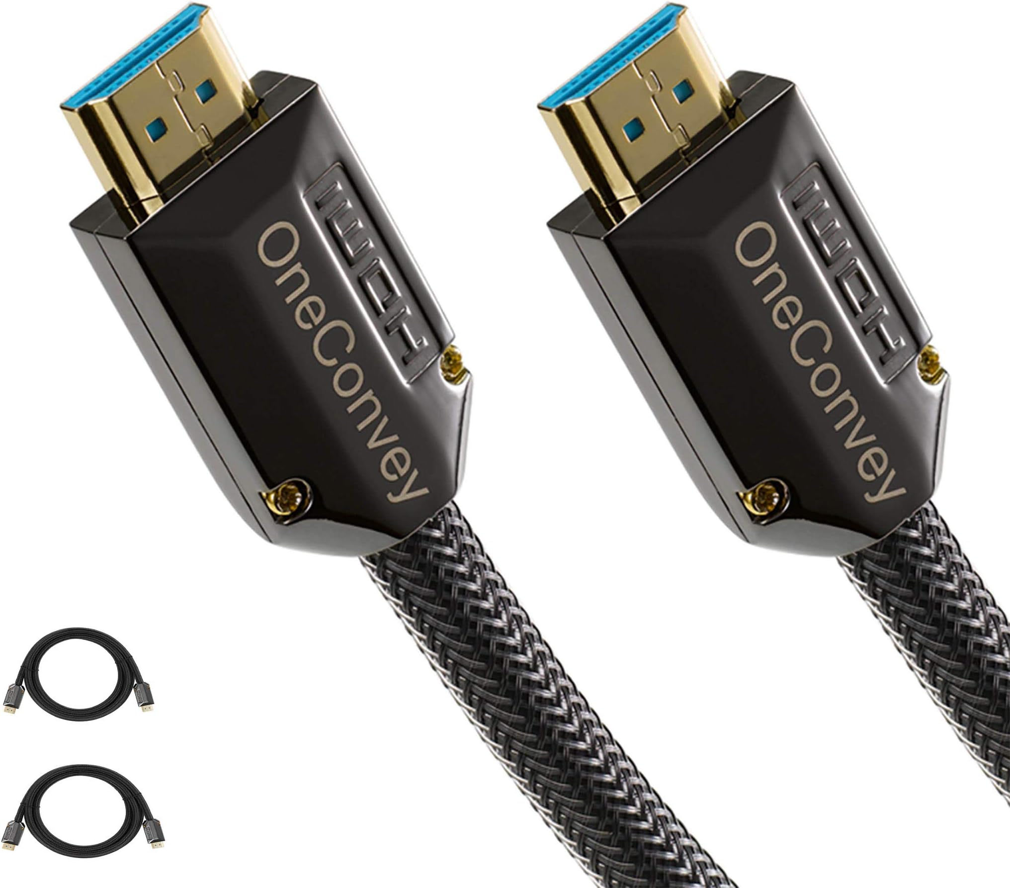OneConvey 4K HDMI Cable 3 Feet 2 Pack -Ultra High Speed 18Gbps Support Ethernet/ARC 28AWG OD8.6mm Video 4K UHD 2160 HD 1080P 3D Xbox PS PS3 PS4 4K TV