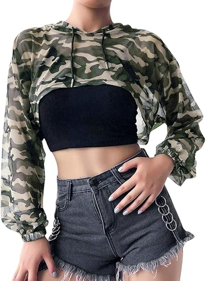 drop shoulder cut out crop hoodie