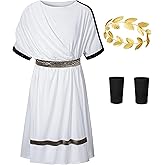 HADOLLWELL Kids Greece Toga Costume for Boys Ancient Greek Rome Mythos Philosopher Senate holaween Cosplay