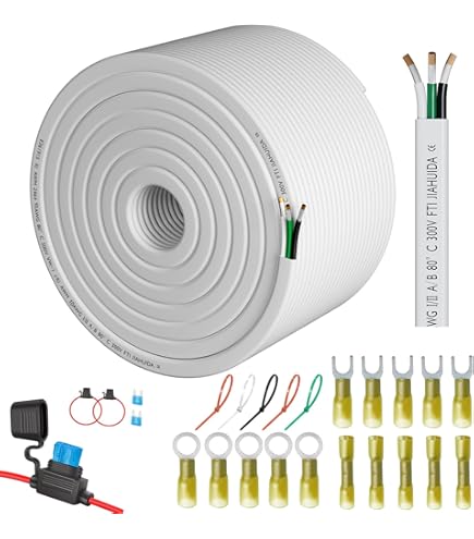 10 Gauge 3 Conductor Marine Wire - 6 Foot Tinned Copper Boat Cable UL 1426 Rated For Marine & Automotive Use