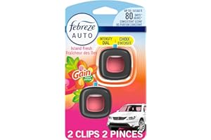 Febreze Car Air Freshener Vent Clip Gain Island Fresh Scent,Car Vent Clip, 2 Count