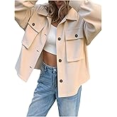 SOLY HUX Women's Button Down Corduroy Jackets Dressy Casual Collared Long Sleeve Shacket