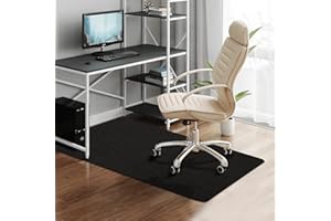 APORANA Office Chair Mat for Hardwood Floor, 55" × 35" Office Gaming Computer Desk Chair Mat, Dirt Resistant & Easy to Clean, Large Anti-Slip Multi-Purpose Hard Floor Mat Black
