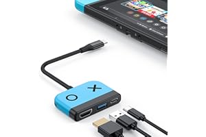 RREAKA Switch Dock for Nintendo Switch/OLED Switch,Portable TV Dock with 4K HDMI USB 3.0 Port and USB C Charging,Travel Dock for Nintendo Switch Samsung Steam Deck MacBook Pro/Air and More