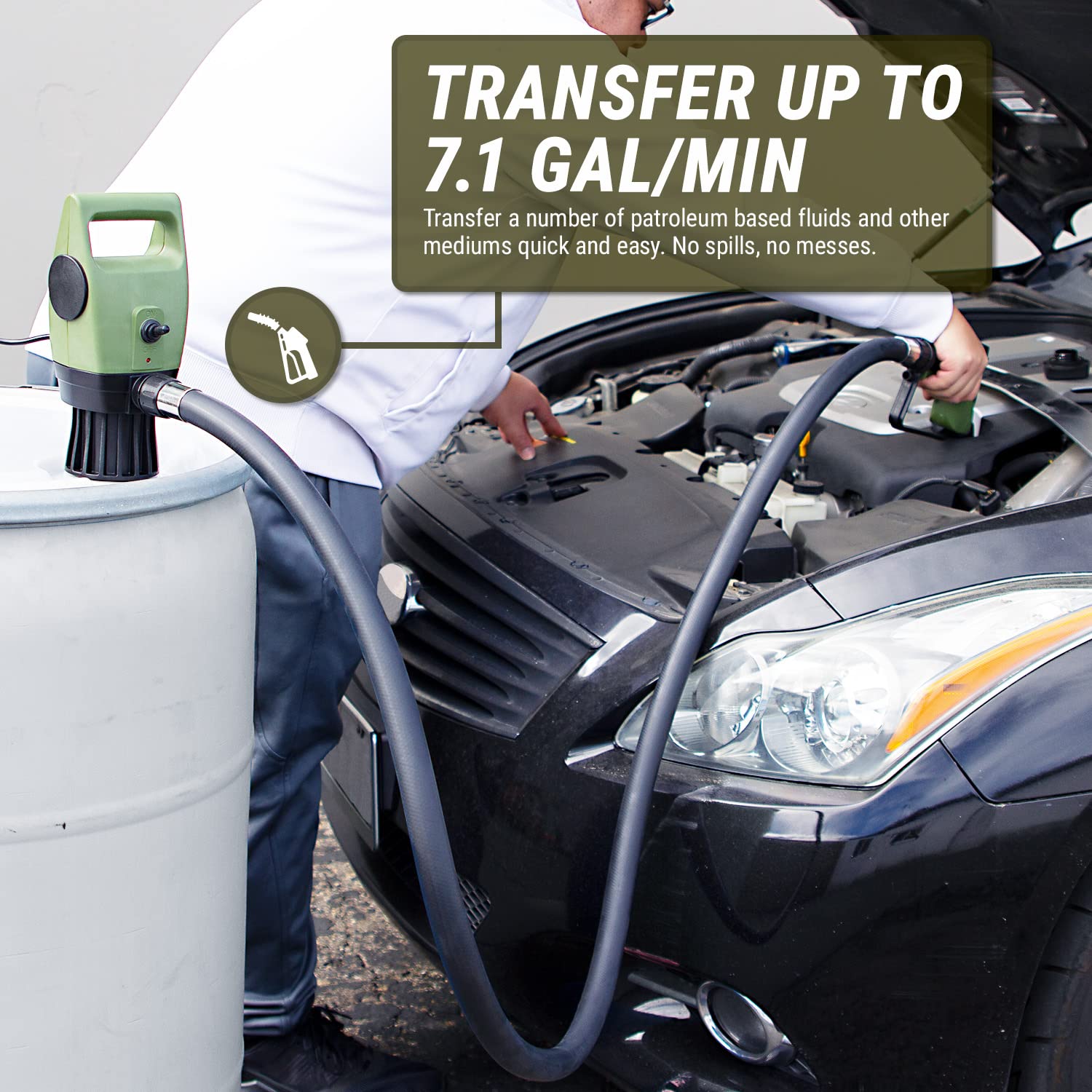 TERA PUMP TREDRUMT Electric Fuel Pump For 55 Gallon To 275 Gallon IBC