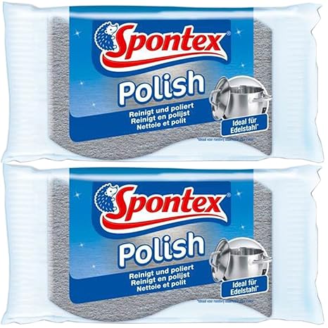 Spontex 19321001 Edelstahl-Putzer (Doppelpack) (2-Stück)