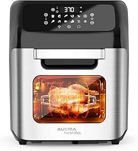whall Air Fryer, 13QT Air Fryer Oven, Family Rotisserie Oven, 1700W Electric Air Fryer Toaster Oven, Tilt LED Digital Touchscreen, 12-in-1 Presets for Heating, Baking, Roasting & Dehydrating, Accessories & Cookbook (Renewed)