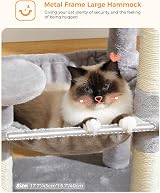 PAWZ Road 116cm Cat Tree Indoor Tower with 4 Sisal Posts Grey M view 5