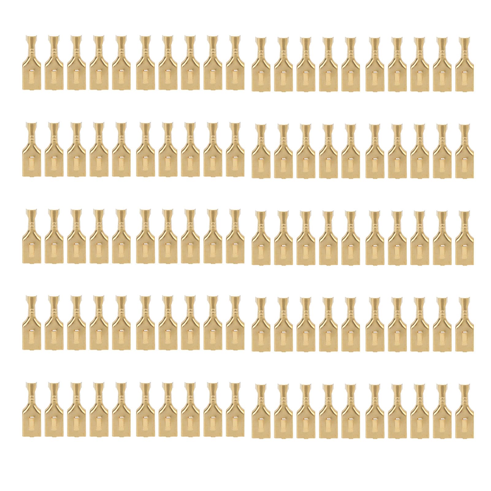 100 Pcs Blade Connector Square 16 Female Spade Connector 8Mm Female Spade Connector Brass Plug And Pull Type Connector Terminal 7.8Mm
