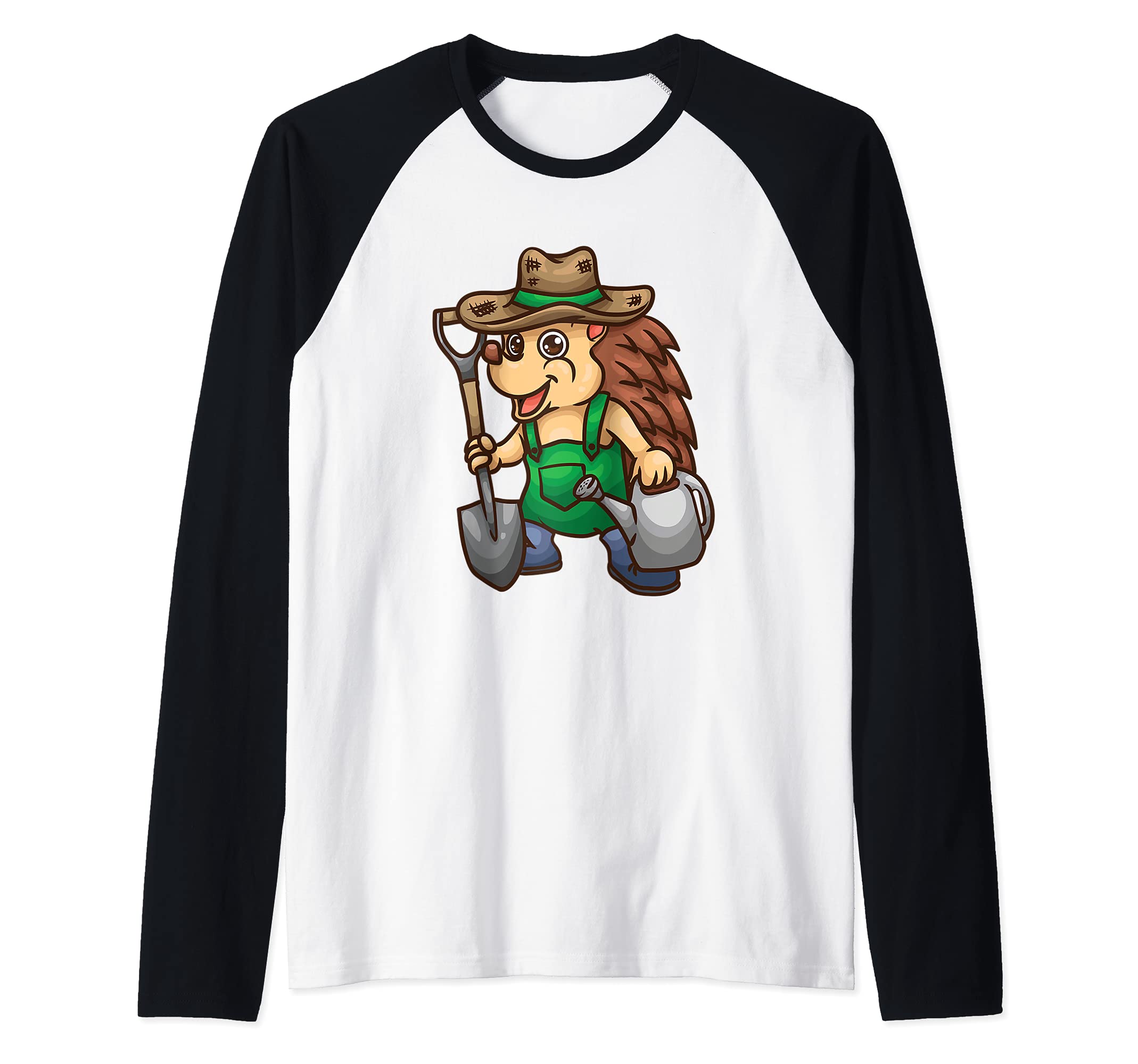 Cute Hedgehog Gardener - Florist Landscaper Funny Gardening Raglan Baseball Tee