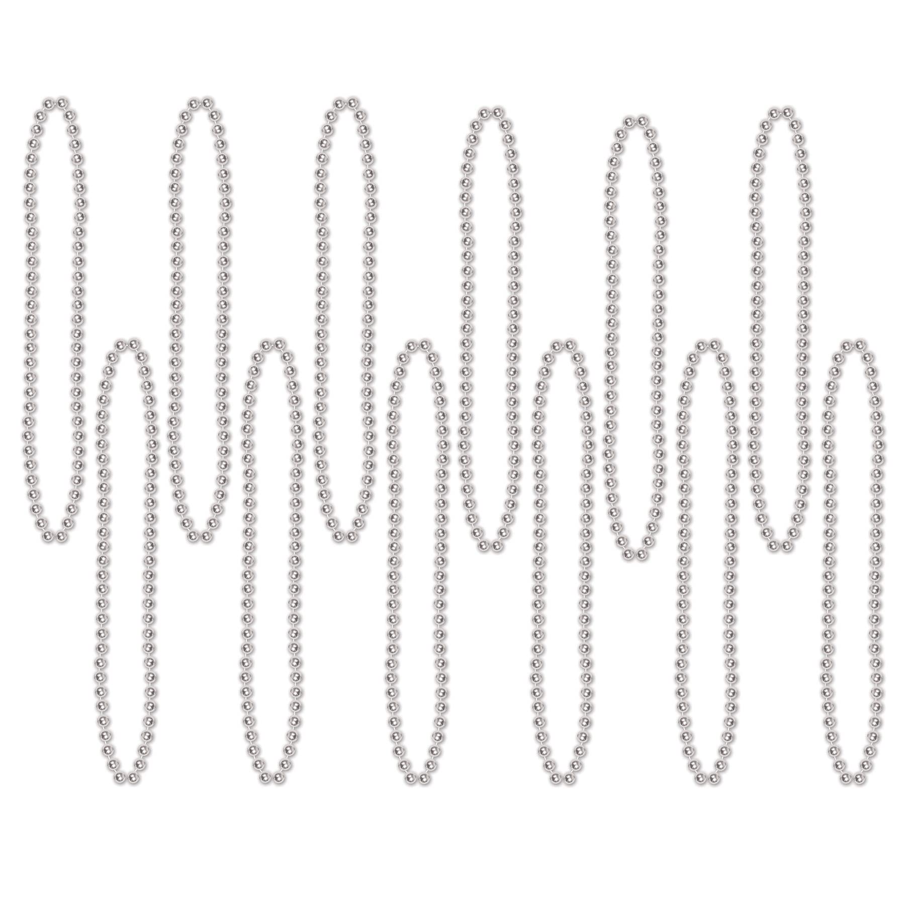 Beistle 50570-S Party Beads-Small Round, Plastic, Silver — image 1
