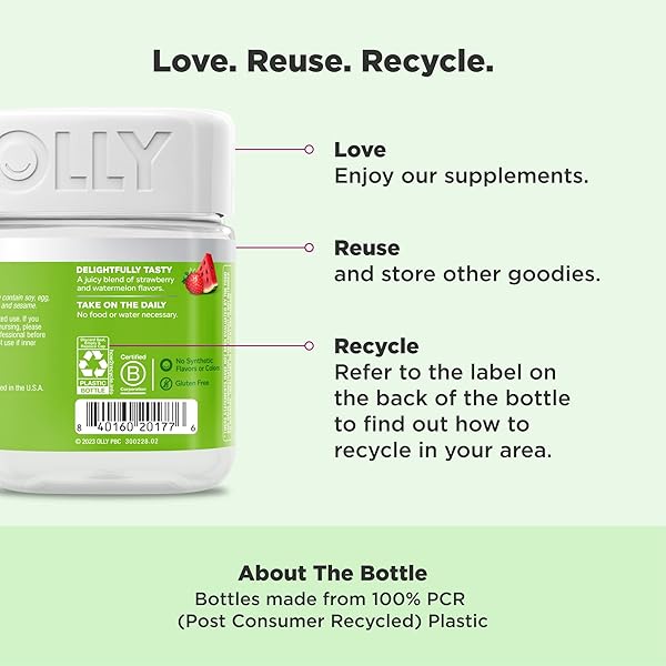 OLLY FIBER GUMMY RINGS, 5G PREBIOTIC FIBER, FOS (FRUCTO-OLIGOSACCHARIDES), DIGESTIVE SUPPORT, BERRY MELON 50CT