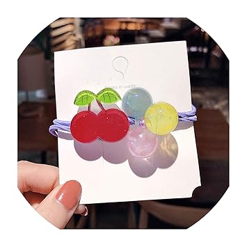 Amazon Com Korean Girls Hair Ties Cute Fruit Elastic Hair Bands