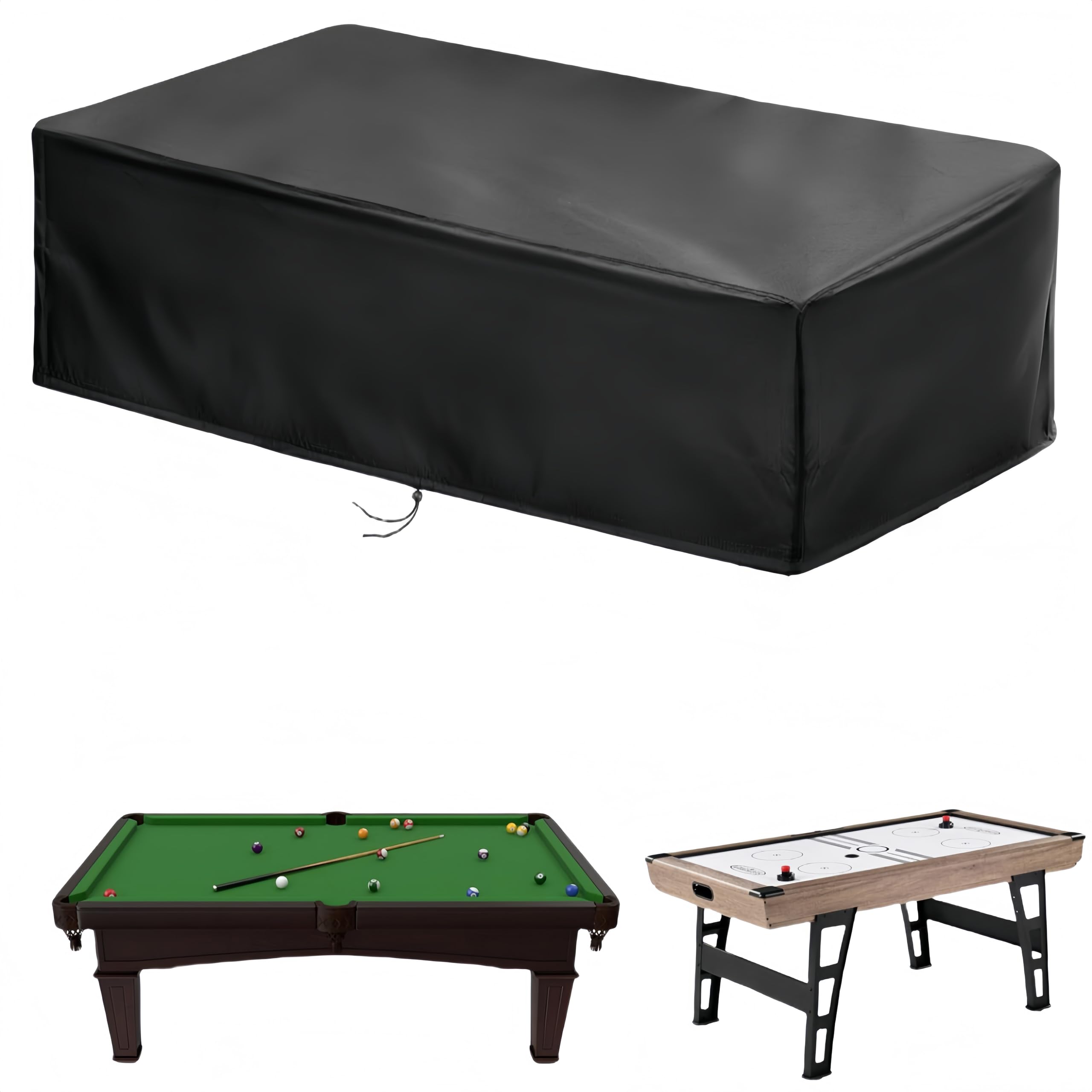 Photo 1 of ?Upgraded?Saking 7 Ft Pool Table Cover Waterproof, Heavy Duty Billiard Table Cover Indoor & Outdoor, 89" L x 46" W x 32" H, Black