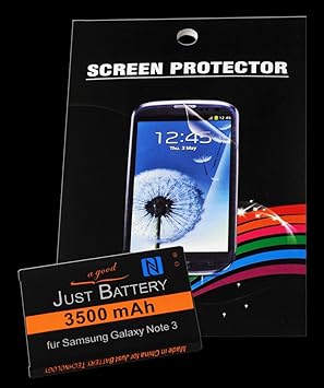 JuBaTec NFC Akku Samsung GT-n9000 Galaxy Note 3 (EB-B800BE) + 4X Displayfolien