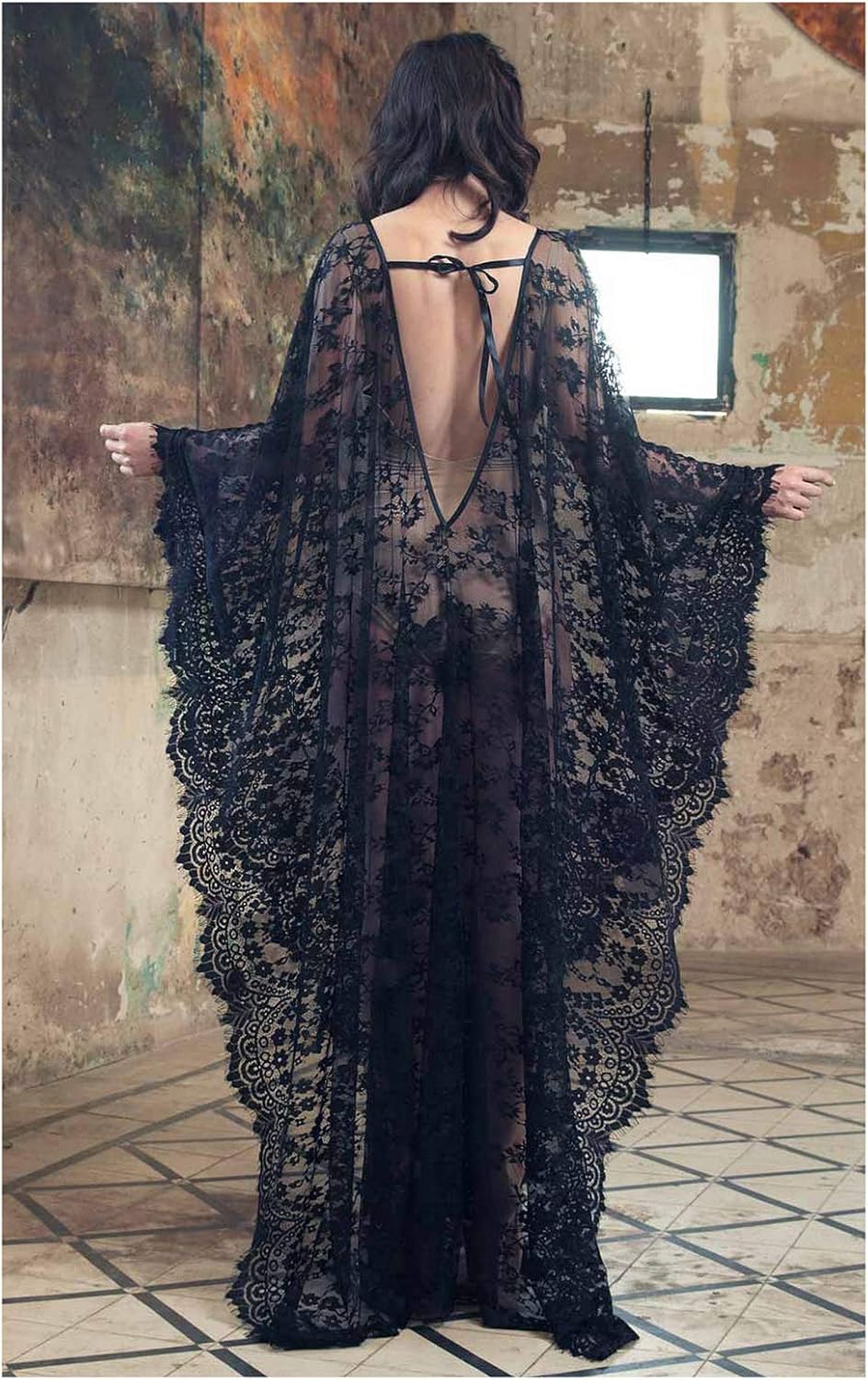 Wander Agio Womens Long Dress Bikini Cover Up Beach Swimear Coverups Robe Dresses Color Flower Black 35 at  Women’s Clothing store