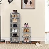 esonstyle 10-Tier Narrow Shoe Rack Metal Storage Organizer Tall Stackable view 7
