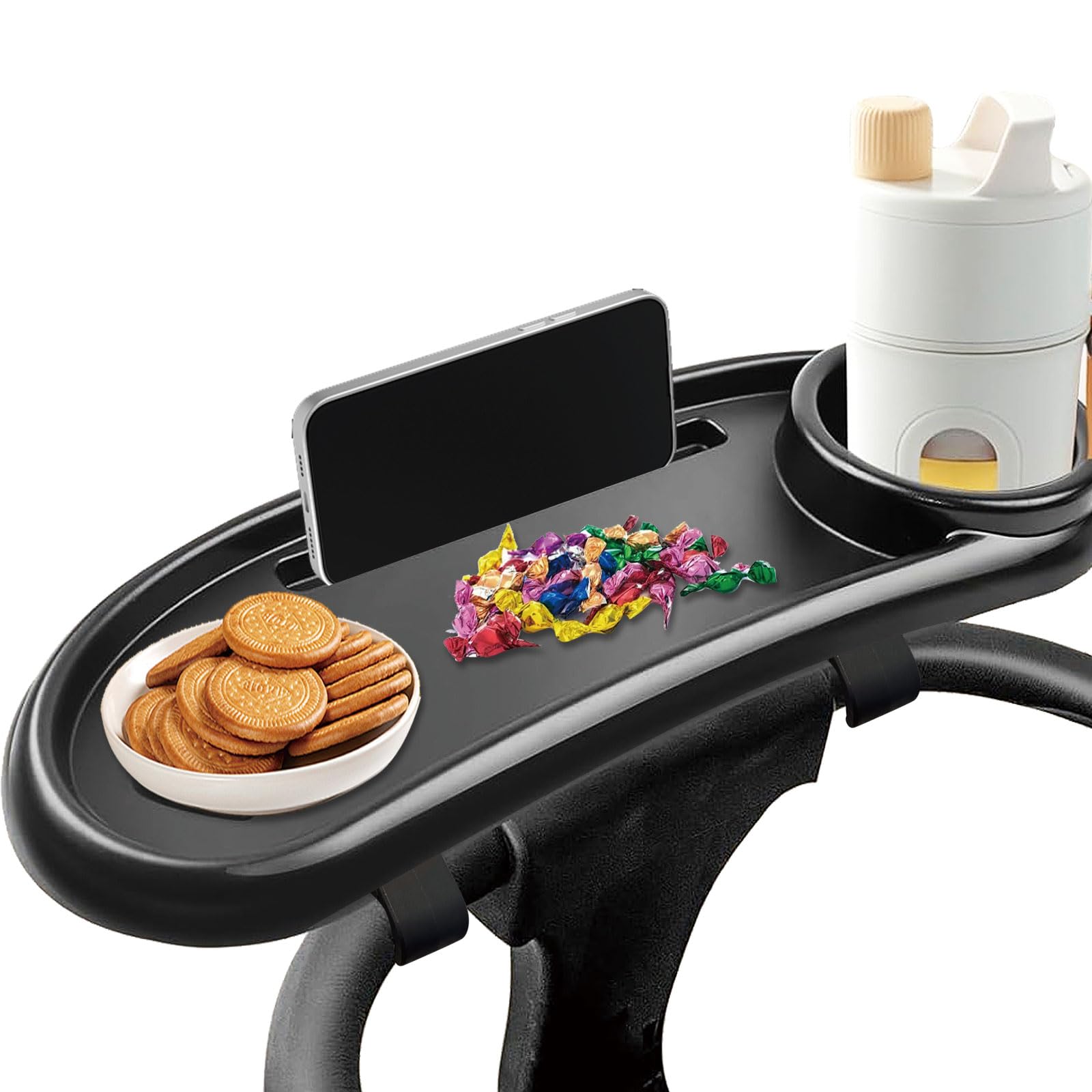 Photo 1 of ITEM IS MISSING PARTS, UNSURE WHAT PARTS ARE MISSING ------------------------------------------------3-in-1 Universal Baby Stroller Snack Tray Accessory, with Phone Holder and Cup Holder, Detachable Baby Travel Equipment Accessories