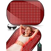 43'' x 26'' Red Light Therapy Mat for Body, 580 LEDs Near Infrared Light Therapy Pad Adjustable 10-90 min Timer, 660nm & 850nm Home Red Light Therapy for Back Belly Knee, 60W with Glasses
