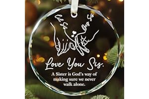 SUCHAGIFT Sister Ornament - Sister Christmas Ornament 2024 - Sister Gifts for Christmas - Sister Gifts from Sister, Brother - Sister Gifts from Sisters Christmas - Sister Christmas Ornament 2024, Glass Ornament