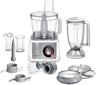 Bosch MC812S814 MultiTalent Kompakt-Küchenmaschine mit Edelstahl gebürstet, XXL Rührschüssel 3.9 L, 1250 W, weiß