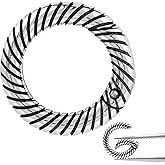 Pndeyo 925 Sterling Silver Round Jewelry Clasp, Hypoallergenic Necklace Enhancer Shortener, 10mm Spring Rings Clasp Connector for Bracelets Anklet Jewelry Making- Black