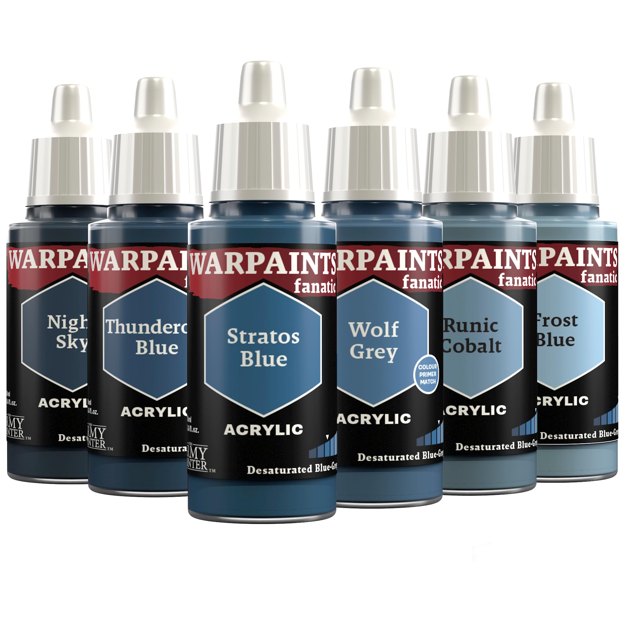 The Army Painter, Warpaints Fanatic Flexible Triad: Desaturated Blue-Greys, 6 x 18 ml acrylic paints - Miniature quality hobby paint for Dungeons and Dragons (DnD) & Warhammer Miniatures
