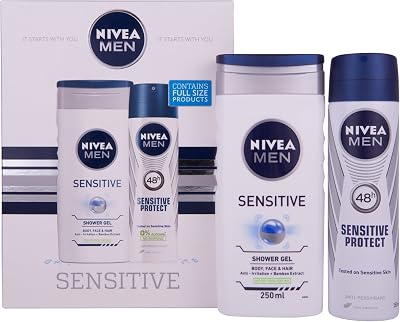 Nivea Men Sensitive Gift Set 2 Piece Shower Gel & Deodorant for Men