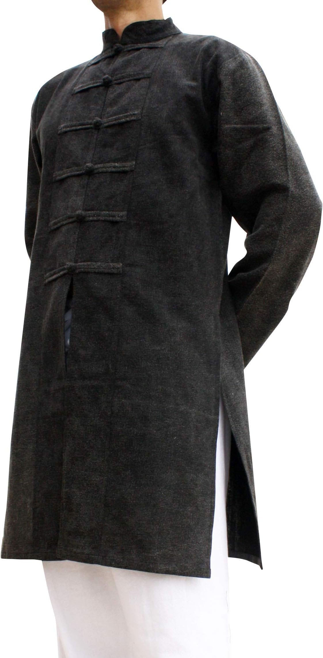 Svenine Chinese Style Handmade Cotton Jacket Long Kung Fu Shirt