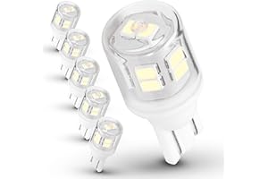 XYANMC T5 T10 Wedge Base Led Bulbs 12-24V Low Voltage Landscape, 3W 300lm Equivalent to 30W Halogen, 6000K Daylight White for Interior RV Camper Marine Tailer Boat Path Walkway Patio Driveway Lighting,5 pack