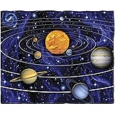 Dawhud Direct Fleece Throw Blanket - 50x60-Inch Plush Space Blanket with Solar System Design for Kids and Adults - Soft and Cozy for Bed, Couch, or Travel