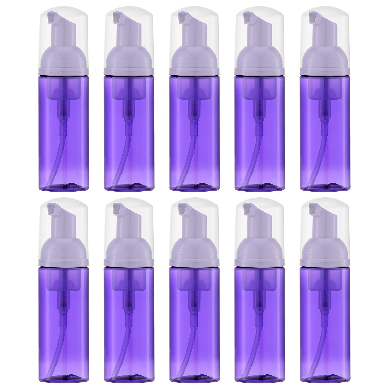 Livfa 10PCS Soap Foam Bottle (2 oz), Empty Travel Foaming Lash Shampoo for Cleanser, Dispenser (Purple) â image 1