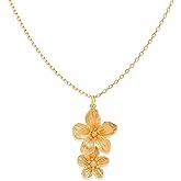 Frigotine Chunky Gold Flower Pendant Necklace for Women, Statement Vintage Choker Necklaces Wedding Prom Fashion Jewelry Gift
