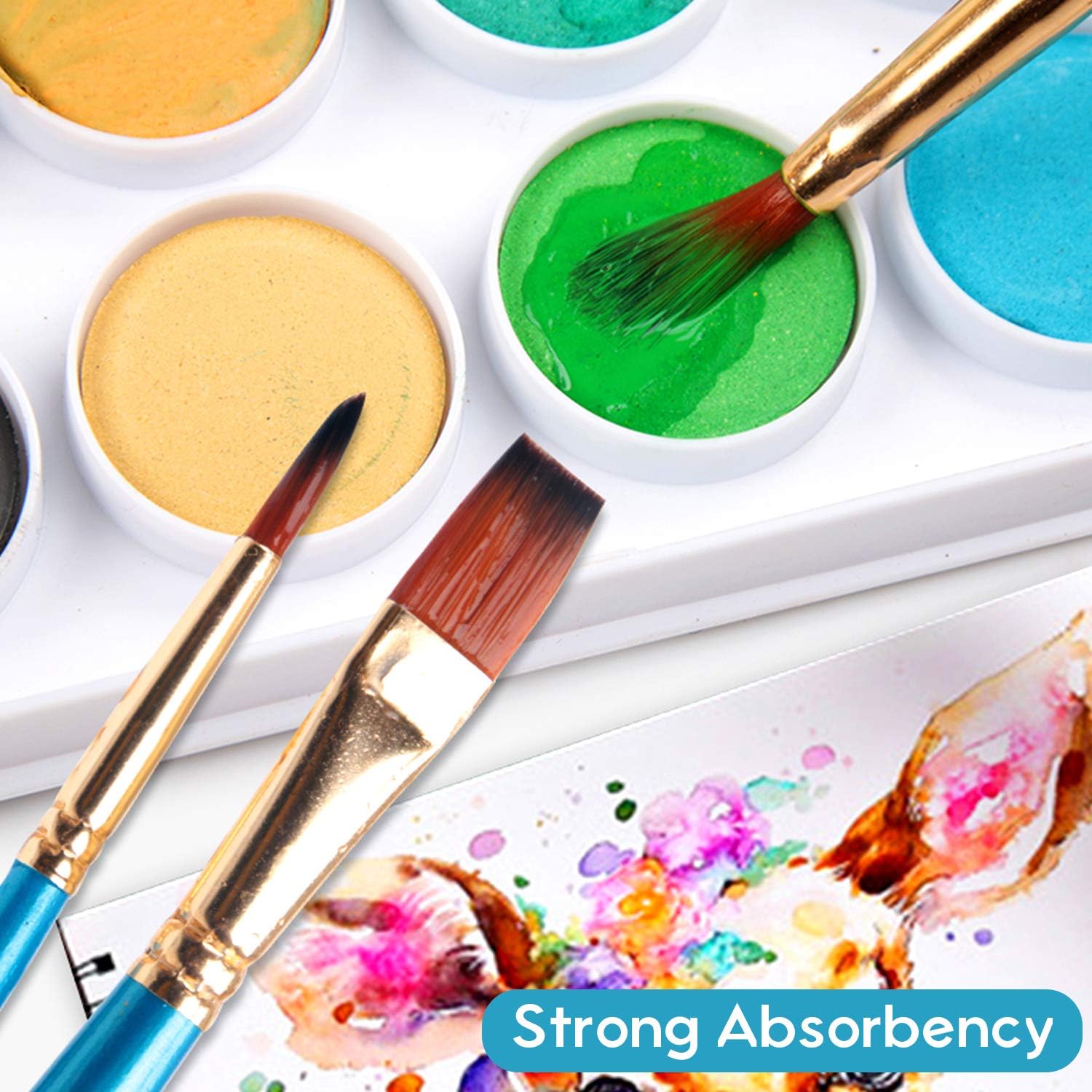 Adkwse Paint Brush Set, 22 Pcs Artist Paintbrushes for Acrylic Oil Watercolor Canvas Gouache Body Face Nail Easter, Halloween Pumpkin Rock Painting Kit, Rock Painting Arts Crafts Supplies