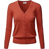 LALABEE Women's V-Neck Long Sleeve Button Down Sweater Cardigan Soft Knit(S-XXL)