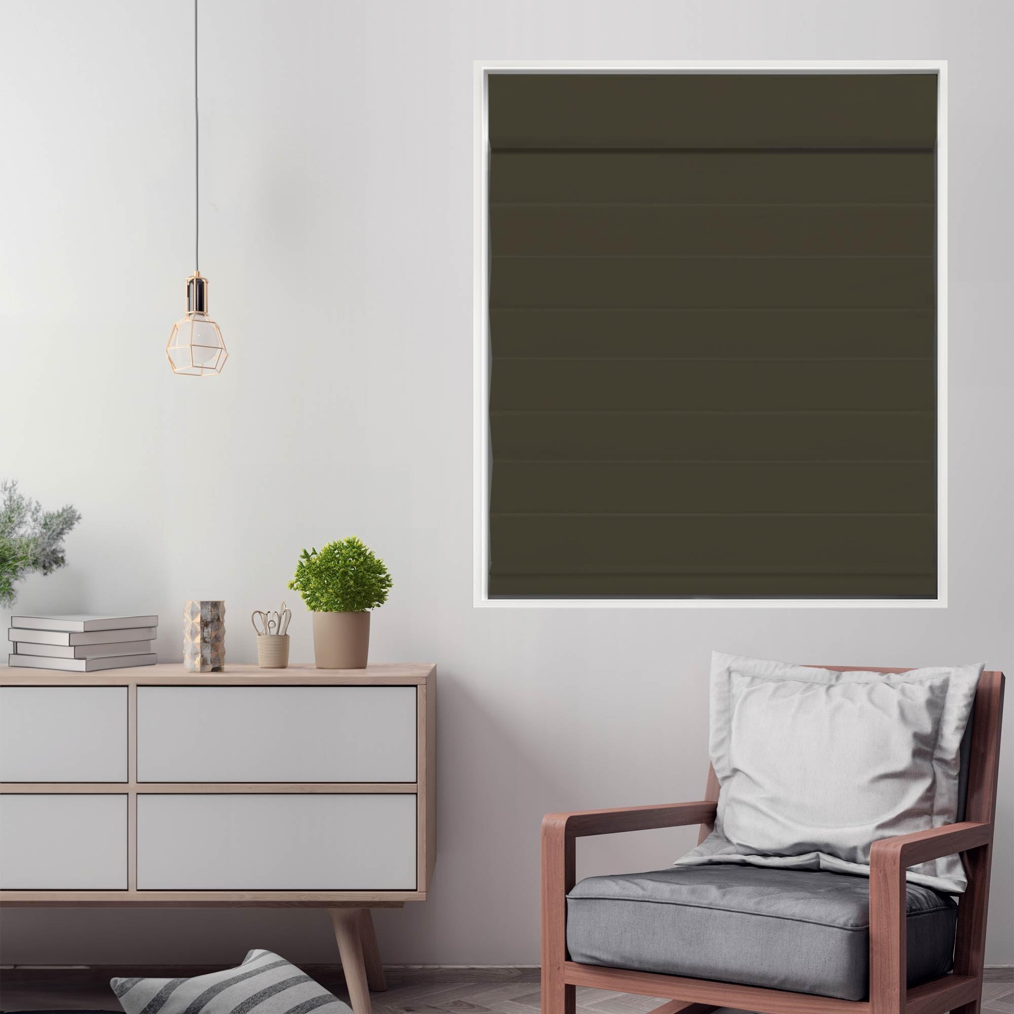 DEZ FURNISHINGS Cordless Blackout Roman Cellular Shade, 35″W x 72″H, Chocolate