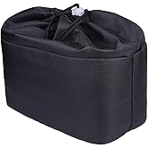 JAKAGO Shockproof Camera Insert Bag for SLR DSLR Mirrorless Camera Lens Flash Light Accessories Camera Pouch with Adjustable Dividers for Canon Nikon Sony Water Resistant Camera inner case(Black)