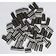Laxygo 100pcs Double Barrel Copper Crimp Sleeves Fishing Line Connectors 6 Sizes